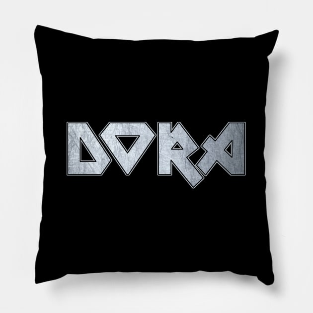 Heavy metal Dora Pillow by KubikoBakhar