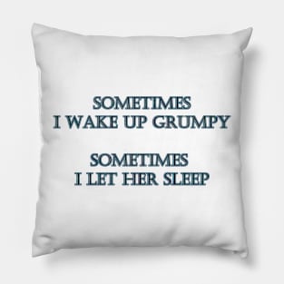 Funny "Grumpy Sleep" Joke Pillow