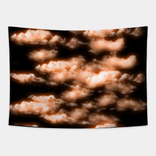 Orange Clouds - Night Sky Clouds Tapestry