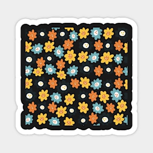 Flowerpower in retro colors Magnet