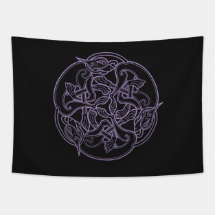 Celtic Chasing Dogs - purple Tapestry