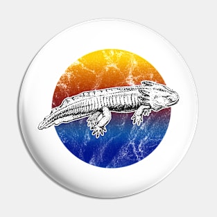 Axolotl Colorful Cute Animal Vintage Distressed Design Pin