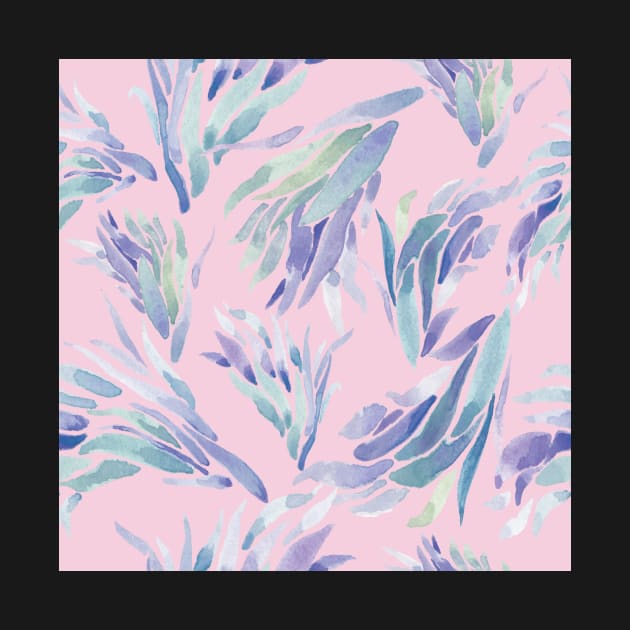 Succulent Pattern Pink- watercolor by joyfultaylor