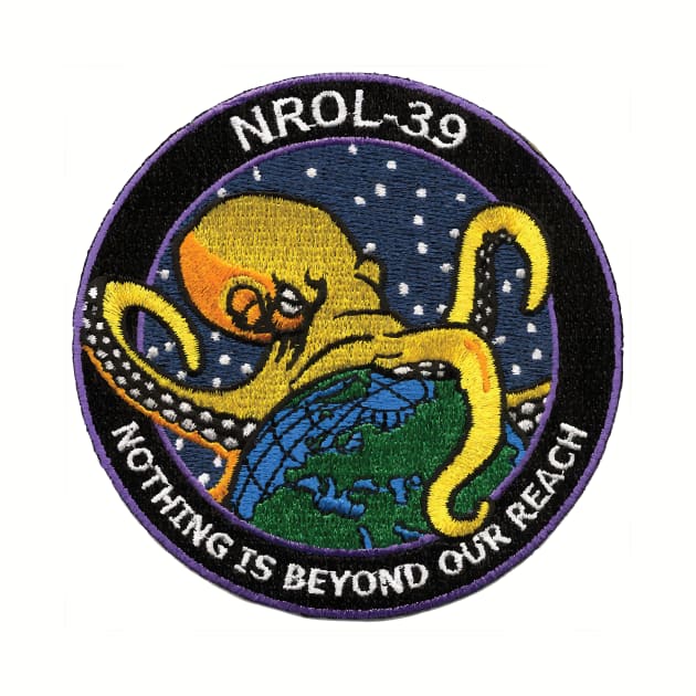 Nothing Is Beyond Our Reach, NROL-39 Surveillance Satellite Mission Patch by VintageArtwork