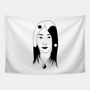 Yin Yang girl Tapestry