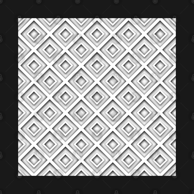 Monochrome Diamond 3d Rhombic Pattern by lissantee