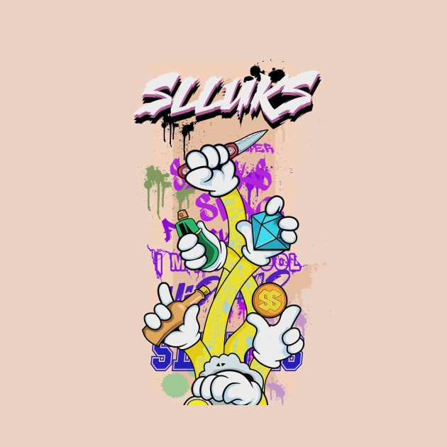 Dope Slluks multiple hands and arms cheering illustration by slluks_shop