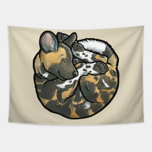 African Wild Dog pup Tapestry