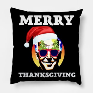 Funny Joe Biden Merry Thanksgiving Ugly Christmas Pillow