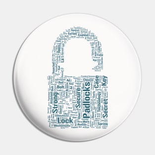 Padlock Secure Silhouette Shape Text Word Cloud Pin