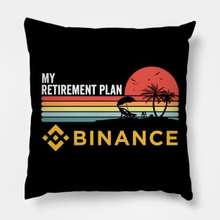 Vintage Binance BNB Coin My Retirement Plan Crypto Token Cryptocurrency Wallet Birthday Gift For Men Women Kids Pillow