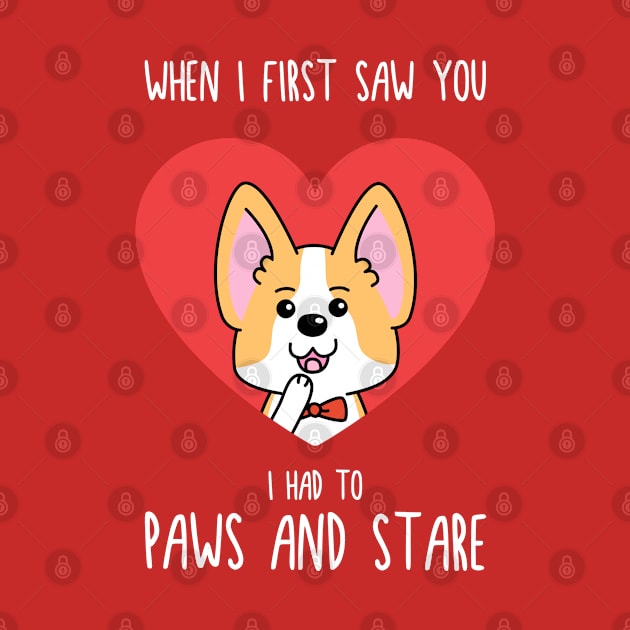 "Paws & Stare" Valentines Day Dog Pun by DimensionC169