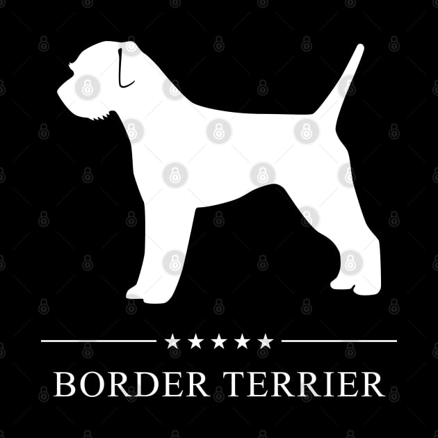 Border Terrier Dog White Silhouette by millersye