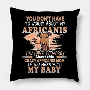 Don't Mess With My Africanis Dog Pillow