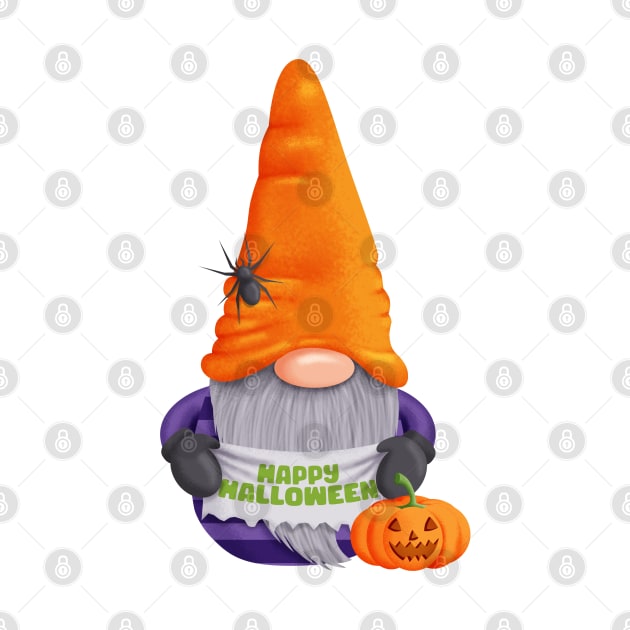 Happy Halloween Gnome by Kylie Paul