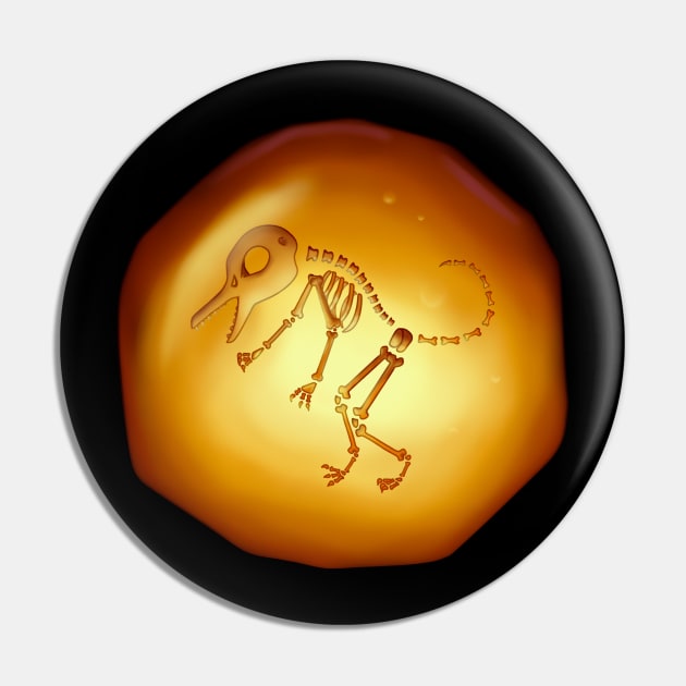 Curios Dinosaur Bones Fossil Trapped In Amber Pin by SkullFern