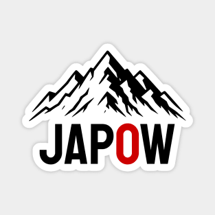 JAPOW Japan Powder Snow Snowboard Sticker - Black Magnet