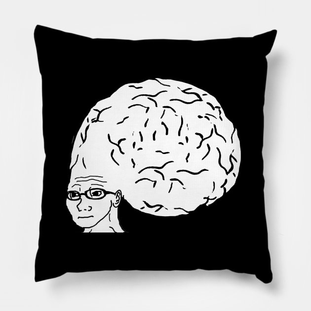 Big Brain Meme Pillow by artsylab