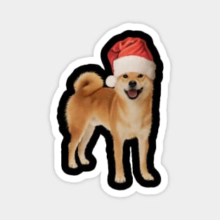 Funny Shiba Dog, Santa Hat, Xmas Magnet