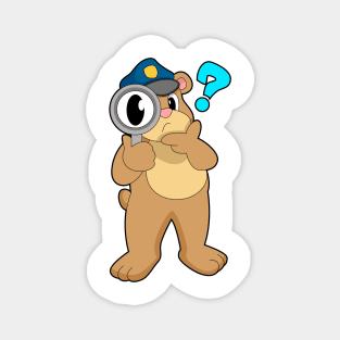 Bear Police officer Magnifying glass Magnet