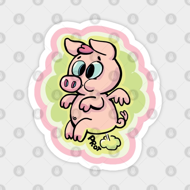 sweet happy flying pig and makes a fart Magnet by duxpavlic