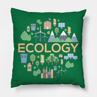 ecology doodle concept Pillow