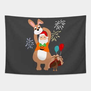 Santa Claus in an Easter Bunny Costume Funny Every Holiday Tapestry