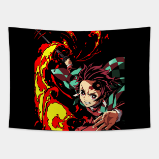 Tanjiro Fire Breathing Tapestry