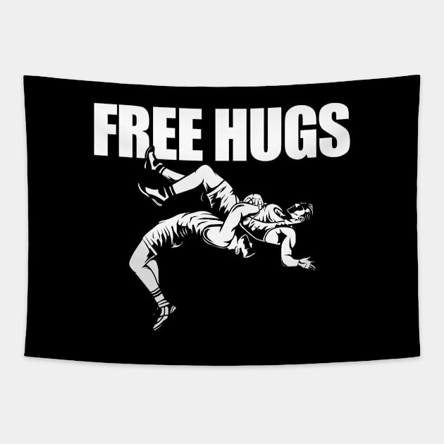 Wrestling - Free Hugs Tapestry by Kudostees