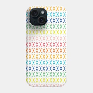 Rainbow cross stitch on white Phone Case