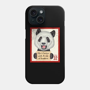 Funny Cute Panda with a side of bamboo Phone Case