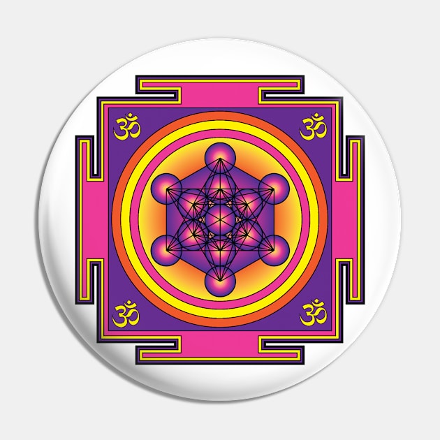 Metatron's Cube Mandala Pin by GalacticMantra