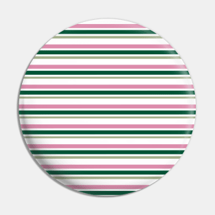 Pink, Green, White Preppy Stripes Pin