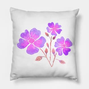 Wild Roses in Purple Pillow