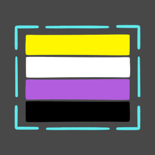 Outlined Nonbinary flag - wtframe comics T-Shirt