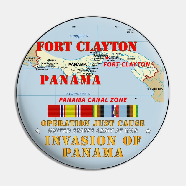 Just Cause - Ft Clayton - CZ w Map w Svc Ribbons Pin by twix123844