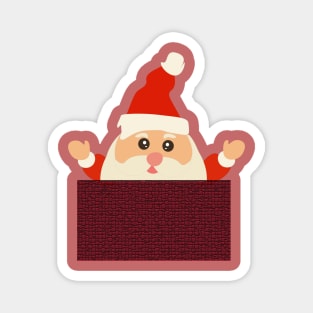 Whee! Santa Claus Is Tumbling Down The Chimney. Magnet