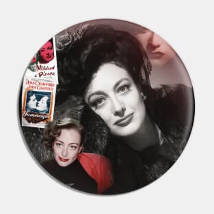 Joan Crawford Collage Portrait Pin