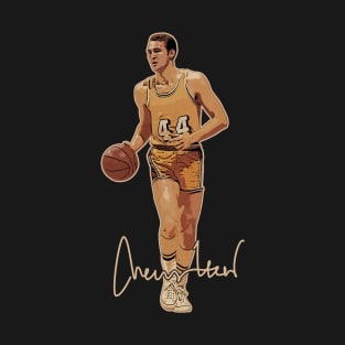 Jerry West Mr Clutch Basketball Legend Signature Vintage Retro 80s 90s Bootleg Rap Style T-Shirt