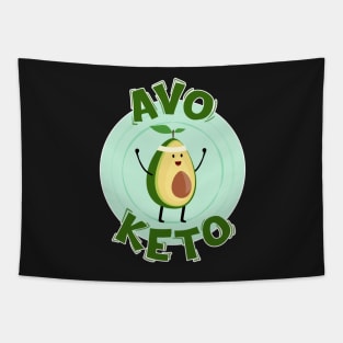 Avoketo Funny Workout Keto Diet Avocado Happy Tapestry