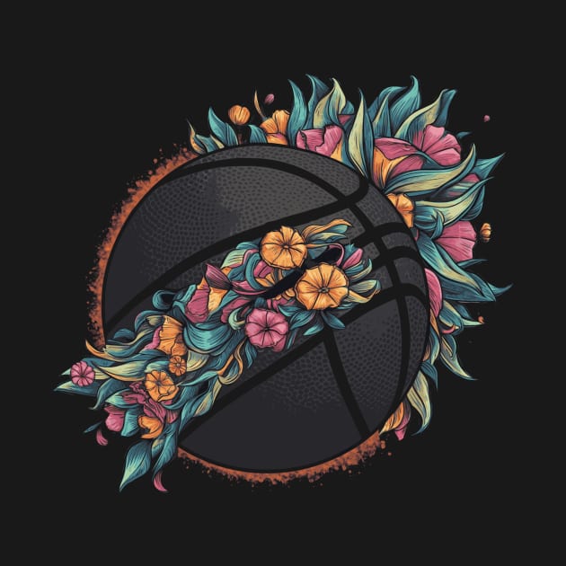 boho floral flowers for basketball player and lover by YOUNESS98