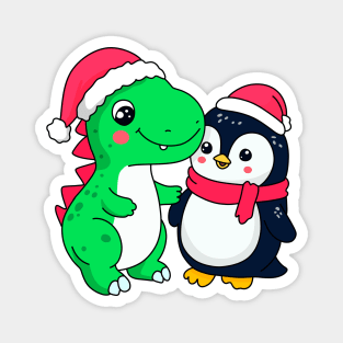 dinosaur and penguin Magnet