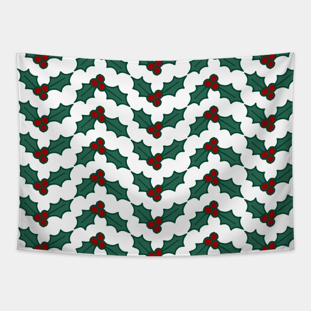 Holly | Christmas Holly | Holly Berries Tapestry by HLeslie Design