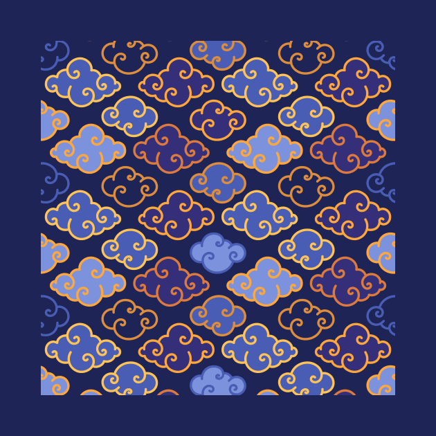 Traditional Oriental Clouds - Chinese and Japanese Clouds Pattern by Ayoub14