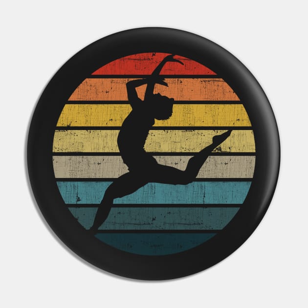 Dancer Silhouette On A Distressed Retro Sunset product Pin by theodoros20