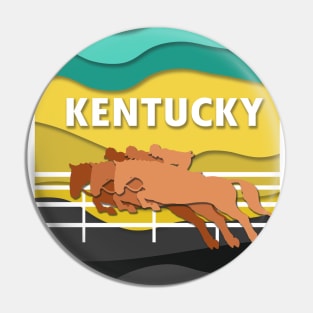 Kentucky Horses Raicing Design Pin