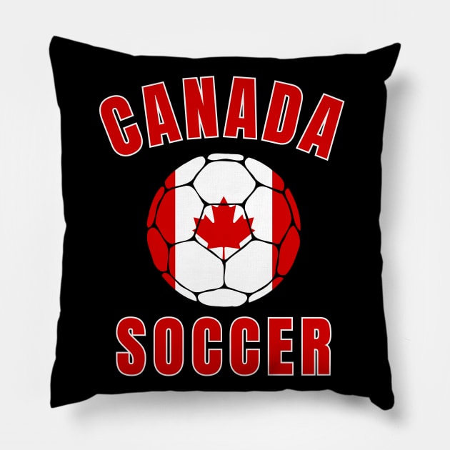 Canada Soccer Ball Pillow by footballomatic