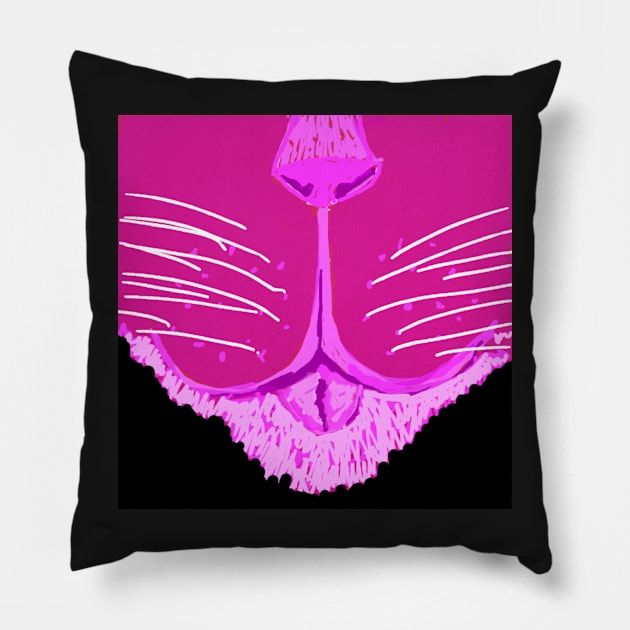 Kitty! (Pink face) Pillow by DancingCreek