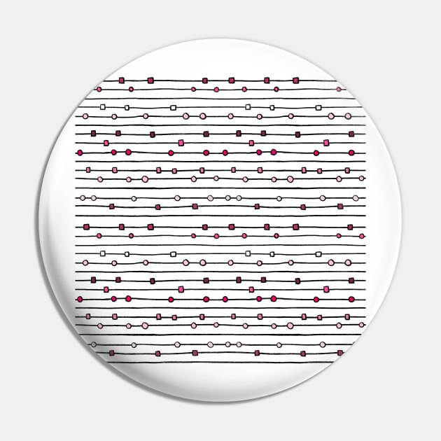 Geometric Line Art Pattern - Horizontal Pink Pin by monitdesign