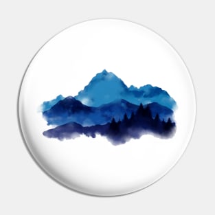 Mountains Watercolor Pin